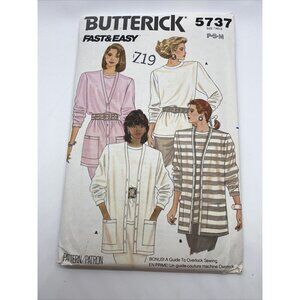 Butterick Misses Miss Petite P S M 5737 Cardigan Top Pullover Round Neck Uncut